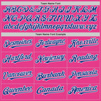 Custom Pink Royal-White Bomber Full-Snap Varsity Letterman Hoodie Jacket