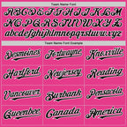 Custom Pink Black-White Bomber Full-Snap Varsity Letterman Hoodie Jacket