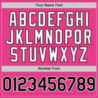 Custom Pink Black-White Bomber Full-Snap Varsity Letterman Hoodie Jacket