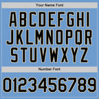 Custom Light Blue Black-Cream Bomber Full-Snap Varsity Letterman Hoodie Jacket