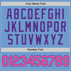 Custom Light Blue Pink Purple-Black Bomber Full-Snap Varsity Letterman Hoodie Jacket