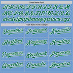 Custom Light Blue Kelly Green-White Bomber Full-Snap Varsity Letterman Hoodie Jacket