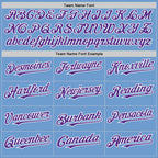 Custom Light Blue Purple-White Bomber Full-Snap Varsity Letterman Hoodie Jacket