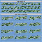 Custom Light Blue Green-Cream Bomber Full-Snap Varsity Letterman Two Tone Hoodie Jacket