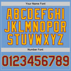Custom Light Blue Crimson-Gold Bomber Full-Snap Varsity Letterman Two Tone Hoodie Jacket