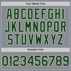 Custom Gray Green-Cream Bomber Full-Snap Varsity Letterman Hoodie Jacket