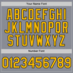 Custom Gray Gold-Black Bomber Full-Snap Varsity Letterman Hoodie Jacket