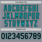 Custom Gray Black-Teal Bomber Full-Snap Varsity Letterman Hoodie Jacket