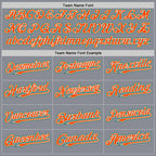 Custom Gray Kelly Green-Orange Bomber Full-Snap Varsity Letterman Hoodie Jacket