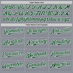 Custom Gray Green-White Bomber Full-Snap Varsity Letterman Two Tone Hoodie Jacket