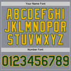 Custom Gray Green-Gold Bomber Full-Snap Varsity Letterman Two Tone Hoodie Jacket