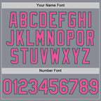 Custom Gray Pink-Kelly Green Bomber Full-Snap Varsity Letterman Two Tone Hoodie Jacket
