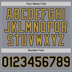 Custom Gray Black-Old Gold Bomber Full-Snap Varsity Letterman Two Tone Hoodie Jacket