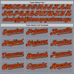 Custom Gray Orange-Black Bomber Full-Snap Varsity Letterman Two Tone Hoodie Jacket