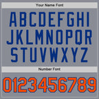 Custom Gray Orange-Royal Bomber Full-Snap Varsity Letterman Two Tone Hoodie Jacket