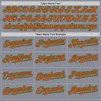 Custom Gray Orange-Kelly Green Bomber Full-Snap Varsity Letterman Two Tone Hoodie Jacket