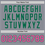 Custom Gray Pink-Kelly Green Bomber Full-Snap Varsity Letterman Two Tone Hoodie Jacket