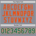 Custom Gray Kelly Green-Orange Bomber Full-Snap Varsity Letterman Two Tone Hoodie Jacket