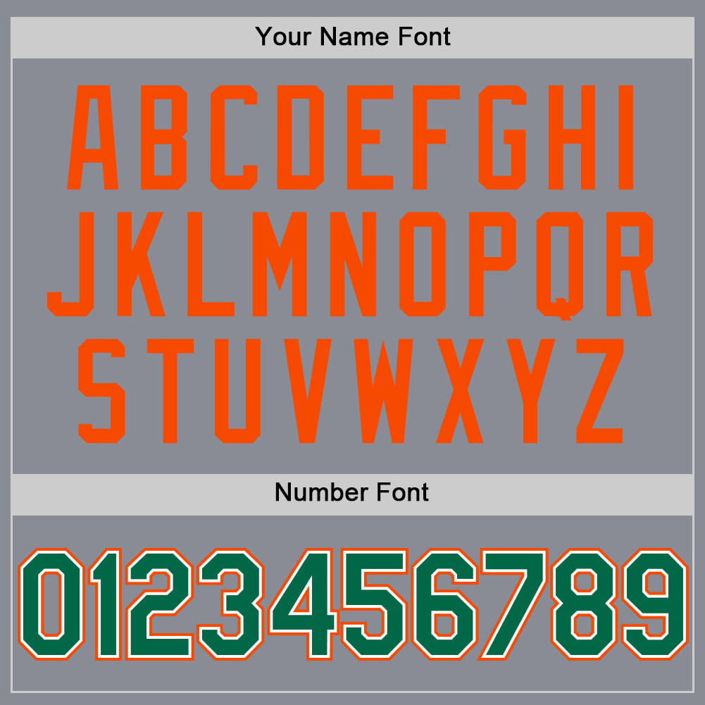 Custom Gray Kelly Green-Orange Bomber Full-Snap Varsity Letterman Two Tone Hoodie Jacket