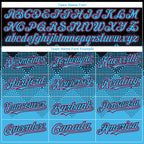 Custom Black Sky Blue-Pink Gradient Square Shape 3D Pattern Design Bomber Full-Snap Varsity Letterman Hoodie Jacket