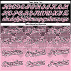 Custom Black Light Pink-White Gradient Square Shape 3D Pattern Design Bomber Full-Snap Varsity Letterman Hoodie Jacket