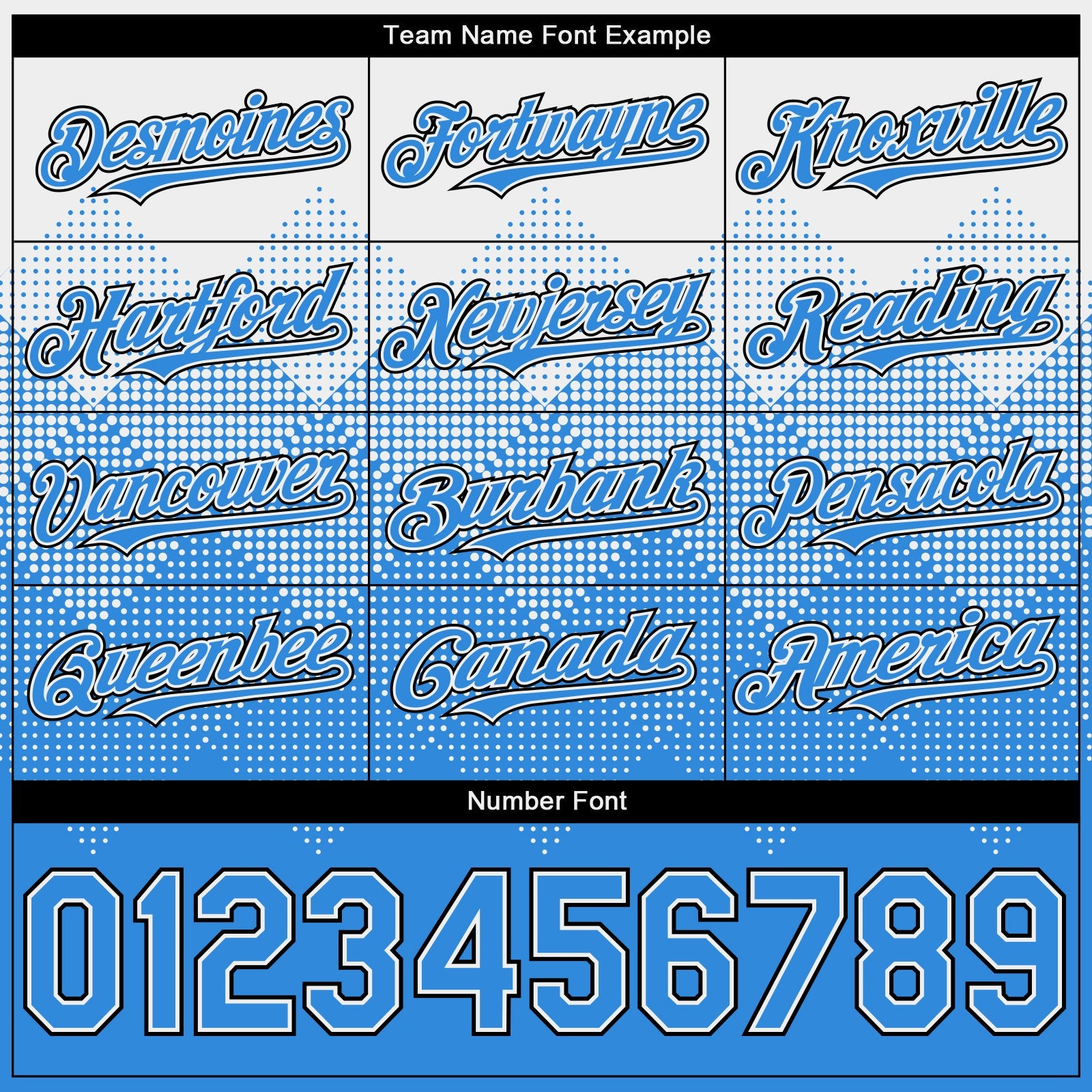 Custom White Powder Blue-Black Gradient Square Shape 3D Pattern Design Bomber Full-Snap Varsity Letterman Hoodie Jacket