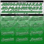Custom White Grass Green-Black Gradient Square Shape 3D Pattern Design Bomber Full-Snap Varsity Letterman Hoodie Jacket