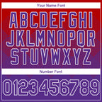 Custom Red Purple-White Gradient Square Shape 3D Pattern Design Bomber Full-Snap Varsity Letterman Hoodie Jacket