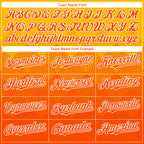 Custom Gold Orange-White Gradient Square Shape 3D Pattern Design Bomber Full-Snap Varsity Letterman Hoodie Jacket