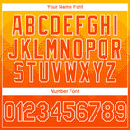 Custom Gold Orange-White Gradient Square Shape 3D Pattern Design Bomber Full-Snap Varsity Letterman Hoodie Jacket