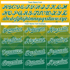 Custom Gold Kelly Green-White Gradient Square Shape 3D Pattern Design Bomber Full-Snap Varsity Letterman Hoodie Jacket