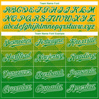 Custom Gold Grass Green-White Gradient Square Shape 3D Pattern Design Bomber Full-Snap Varsity Letterman Hoodie Jacket