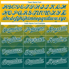 Custom Gold Midnight Green-White Gradient Square Shape 3D Pattern Design Bomber Full-Snap Varsity Letterman Hoodie Jacket