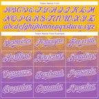 Custom Gold Medium Purple-White Gradient Square Shape 3D Pattern Design Bomber Full-Snap Varsity Letterman Hoodie Jacket