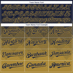 Custom Navy Old Gold-White Gradient Square Shape 3D Pattern Design Bomber Full-Snap Varsity Letterman Hoodie Jacket
