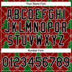 Custom Red Black-Kelly Green Christmas 3D Bomber Full-Snap Varsity Letterman Jacket