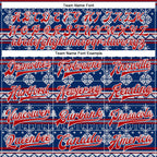 Custom Royal Red-White Christmas 3D Bomber Full-Snap Varsity Letterman Jacket