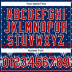 Custom Royal Red-White Christmas 3D Bomber Full-Snap Varsity Letterman Jacket