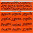 Custom Orange Black Bomber Full-Snap Varsity Letterman Hoodie Jacket