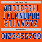 Custom Orange Royal-White Bomber Full-Snap Varsity Letterman Hoodie Jacket