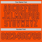 Custom Orange Navy Bomber Full-Snap Varsity Letterman Hoodie Jacket