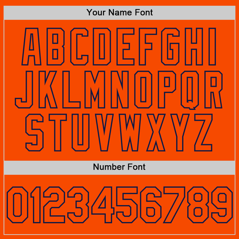 Custom Orange Navy Bomber Full-Snap Varsity Letterman Hoodie Jacket