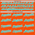 Custom Orange Aqua-White Bomber Full-Snap Varsity Letterman Hoodie Jacket