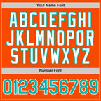 Custom Orange Aqua-White Bomber Full-Snap Varsity Letterman Hoodie Jacket