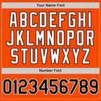 Custom Orange Black-White Bomber Full-Snap Varsity Letterman Two Tone Hoodie Jacket