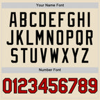 Custom Cream Red-Black Bomber Full-Snap Varsity Letterman Hoodie Jacket