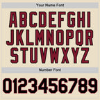 Custom Cream Black Crimson-City Cream Bomber Full-Snap Varsity Letterman Hoodie Jacket