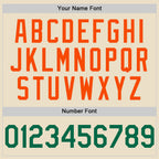 Custom Cream Kelly Green Orange-White Bomber Full-Snap Varsity Letterman Hoodie Jacket