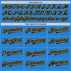 Custom Powder Blue Black-Old Gold Bomber Full-Snap Varsity Letterman Hoodie Jacket