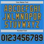 Custom Powder Blue Black-Old Gold Bomber Full-Snap Varsity Letterman Hoodie Jacket